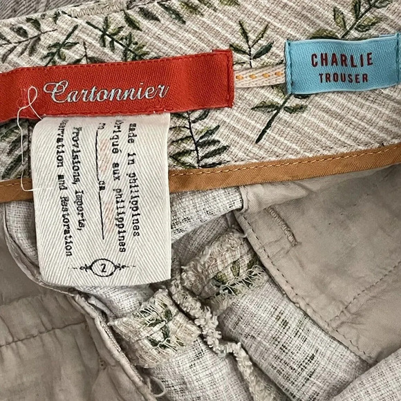Anthropologie Cartonnier Charlie Trouser Medallion Cropped Pants Size 2 - Picture 4 of 7